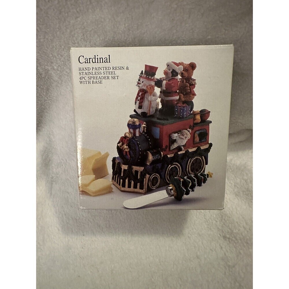 Cardinal Hand Painted Resin & Stainless Steel Christmas Spreader Set New In Box